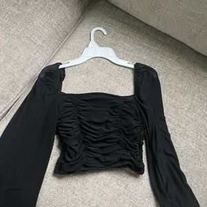 Black long sleeve square neck top from h&m size small